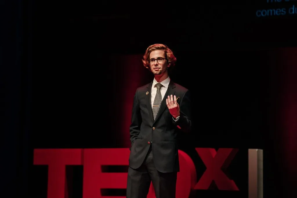 João Maria Botelho giving a TEDx talk